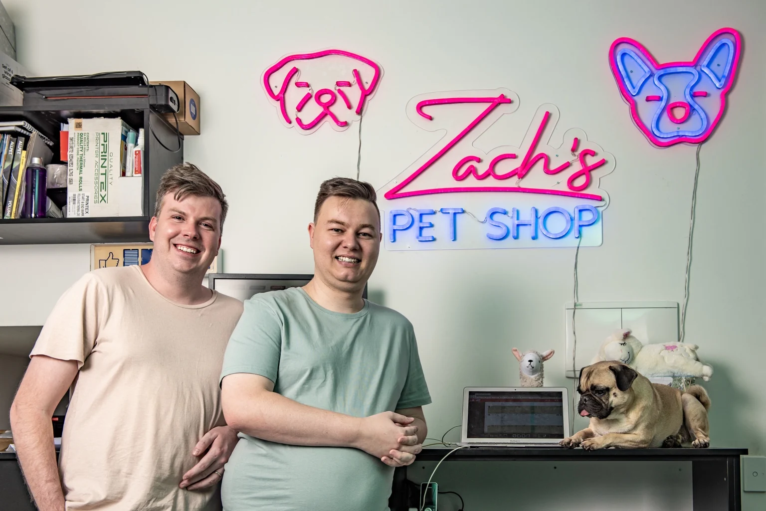 Ash and Brad Sexberg with Zach at Zach's Pet Shop